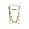 21.4" Contemporary Metal and Marble Accent Table Gold - Olivia & May: No Assembly, Indoor Use - 3 of 4