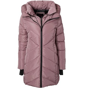 Sportoli Women's Winter Coat Down Alternative Hooded Long Vestee Puffer Jacket - 1 of 4