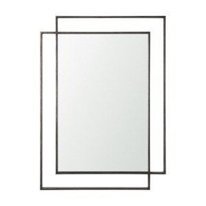 HomeRoots 43" Gray Metal Double Frame Accent Mirror - 1 of 4