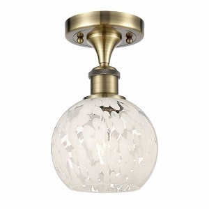 White Mouchette - 1 Light Semi-Flush Mount In Modern Style-9.25 Inches Tall and 6 Inches Wide - 1 of 1