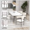 LeisureMod Upholstered Dining Chair in Leather/Fabric/Velvet with Iron Legs Set of 4 Cyril Series - 4 of 4