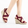 Allegra K Women's Espadrille Ankle Strap Crisscross Strap Wedges Sandals - 2 of 4