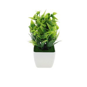 Unique Bargains Artificial Plants Plastic Green 4.72"x4.72"x7.09" 1 Pcs - 1 of 4