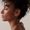 14K Gold Chain Earrings for Women | Double Piercing Dangle Chain Huggie Hoop Earrings | Cubic Zirconia Pearl Stud Ear Cuff Earrings for Women - 3 of 4