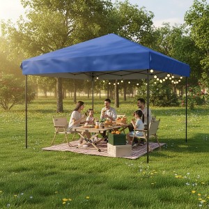 Pop Up Canopy Tent, Folding Shelter, Easy Setup Outdoor Canopy with No Sidewall, Height Adjustable Gazebo for Camping & Events - 1 of 4