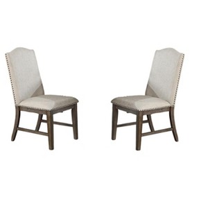 NicBex Set of 2 Dining Chair Upholstered Cushion Seats Accent Chair Dining Room Nailhead Trims Side Chair,Beige - 1 of 4