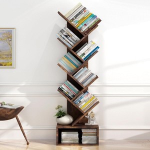 Bookshelf Storage & Tree Bookcase - 8-Tier Tall Organizer Shelf for Living Room, Bedroom, Home Office - 1 of 4