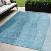 Teal Blue Aqua And Blue Ombre Washable Indoor Outdoor Area Rug - 2 of 4