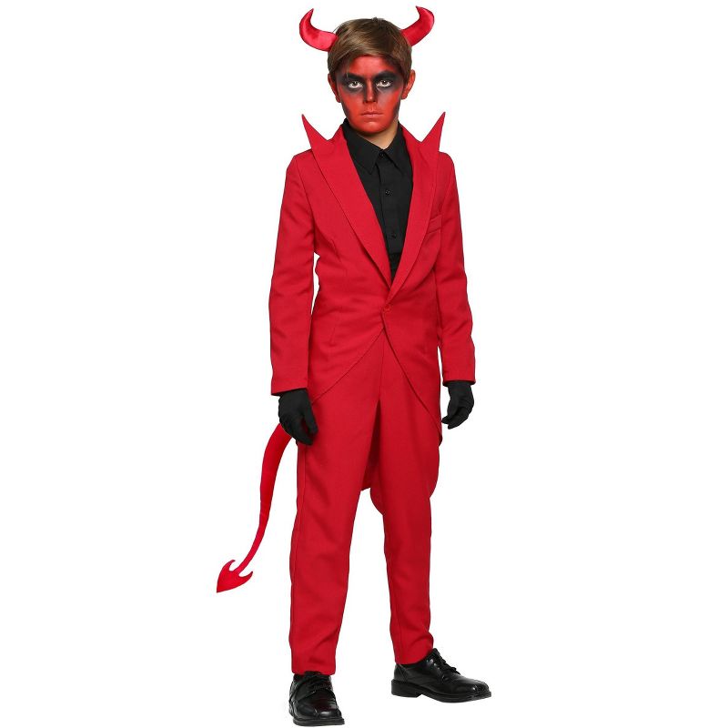 HalloweenCostumes.com Boy's Red Suit Devil Costume, 1 of 3