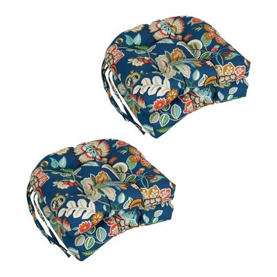 Blazing Needles, 16-inch Spun Polyester Patterned Outdoor U-shaped Tufted Chair Cushions (Set of 4)