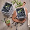 iDesign Berry Bin with Removable Colander and Lid - Set of 3, Clear/Gray - 3 of 4