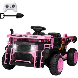 24V Kids 2-Seater Ride-On Dump Truck, Electric Truck Car with Remote Control, Motorized Dump Bed, Shovel, 3 Speeds, Music, Horn & LED Lights - 1 of 4