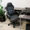 Elama High Back Faux Leather Adjustable Office Chair in Charcoal Grey - 3 of 4