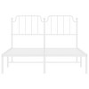 vidaXL White Metal Bed Frame with Headboard and Under Storage Space, Sturdy Steel Construction - 4 of 4