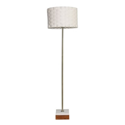 VYNXARIA 56"H Minimalist Floor Lamp, Neutral Shade for Contemporary Living Room,Bedroom Ambience Viora Marble Base Floor Lamp,Dark Brown and White