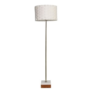VYNXARIA 56"H Minimalist Floor Lamp, Neutral Shade for Contemporary Living Room,Bedroom Ambience Viora Marble Base Floor Lamp,Dark Brown and White - 1 of 4