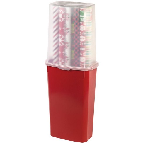 IRIS 10.06-in x 40.75-in 20-Roll Red Wrapping Paper Storage Container in  the Wrapping Paper Storage department at