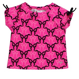 RuffleButts Girls UPF50+ Active Raglan Bow Shirt - 1 of 2