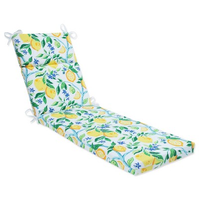 72.5" x 21" Outdoor/Indoor Lemon Tree Yellow Chaise Lounge Cushion - Pillow Perfect