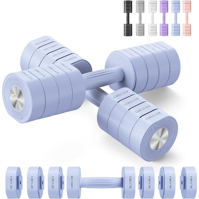Dumbbell Set of 2, MERACH Adjustable Weight, Anti-slip Handle, Macaron Colors, Each 2.2/4.4/6.6/8.8 lbs