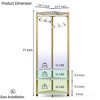 Coat Stand Corner Tree with Shoe Bench, 6 Hooks and Storage Shelf, Freestanding Coat Stand with 3 Shelves, Shoe Bench - 3 of 4