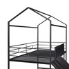 NicBex Twin Size Bunk Bed Classic House Shape Loft Bed Metal Bed Frame with Blackboard, Guardrails, Slide and Ladder, No Box Spring Required - 4 of 4