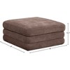 Meridian Furniture,Stellar Chenille Fabric Upholstered Modular Modular Ottoman - 3 of 4