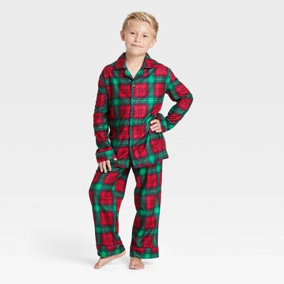 Kids' Holiday Plaid Flannel Matching Family Pajama Set - Wondershop™ Red 4