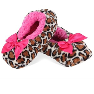Kids' Spotted Leopard Non-Skid Slippers - 1 of 3