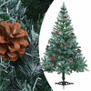 Frosted Pre-lit Christmas Tree with Ball Set Pinecones 59.1" - 2 of 4