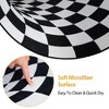 NewHome"3D Visual Anti-Slip Illusion Round Rug Doormat for Living Room, Unique Carpet Floor Mat"Black&White - 4 of 4