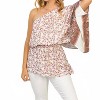 Women's Off Shoulder Floral Print Top - White Birch - 2 of 4