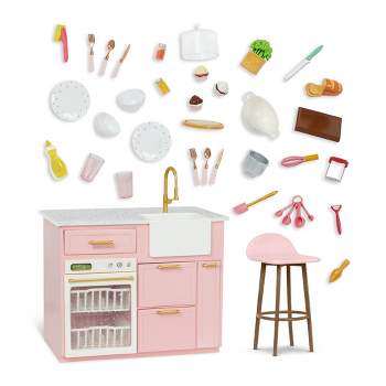 Our Generation Kitchen Island with Accessories for 18" Dolls