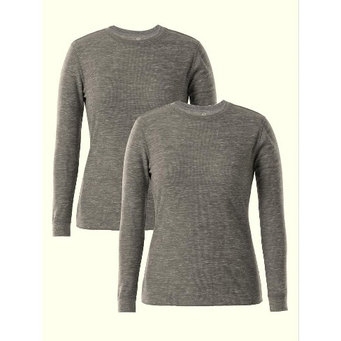 Warm Essentials By Cuddl Duds Women's Everyday Comfort Thermal Crewneck Top  - Black S : Target