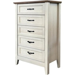 Chest of Dresser, Wood Vintage Dresser 5 Drawer, Tall Dressers for Closet, Dressers for Storage Organizer, for Closet Living Room, Kids Bedroom - 1 of 4