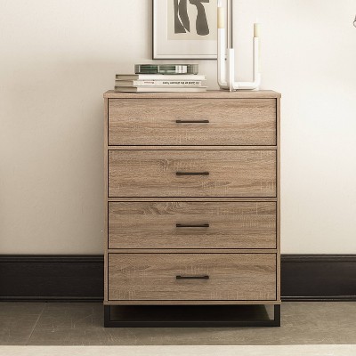 Mixed material store 4 drawer dresser