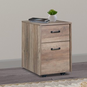 Saint Birch Alaska Mobile File Cabinet, Rustic Oak - 1 of 4