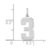 Black Bow Jewelry 14k White Gold, Jersey Collection, Medium Number 3 Pendant - 4 of 4