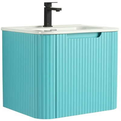 Caskvalley Modern Bathroom Vanity with Straight Fluted Design - Sink Included