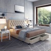 Henley Linen Tufted Upholstered Platform Bed with Storage Drawers - Eco Dream - image 2 of 4