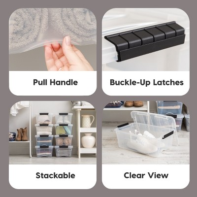 ClearView 16.5" Stackable Storage Box with Secure Latching Buckles