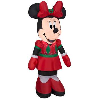 Disney Christmas Airblown Inflatable Minnie in Winterwear Disney, 3.5 ft Tall, Multi
