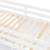Okak Full Size Wooden Bunk Bed with Desk, Writing Board Loft Bunk Bed with Storage Shelves for Teens, Space-Saving Easy Assemble, White - 4 of 4