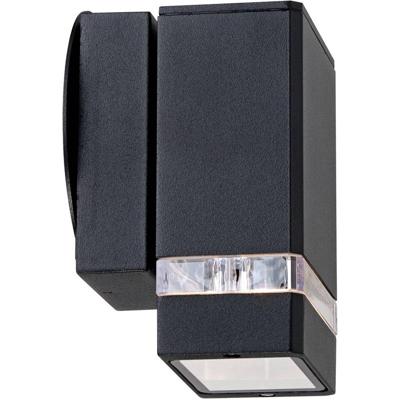 Possini Euro Design Ridgeland Modern Rectangular Wall Light Sconce Textured Black Hardwire 4 1/2" Fixture LED for Bedroom Bathroom Vanity Reading Home, 5 of 6