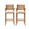 TOAOTBNBOB Modern Barstools with Soft Cushion, Wood Counter Height Bar Chairs for Kitchen Island, Industrial Bar Stools with Armrests, Brown - 2 of 4