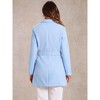 INSPIRE CHIC Women's Notch Lapel Double Breasted Belted Mid Long Outwear Winter Coat - 4 of 4