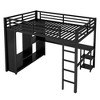 TIRAMISUBEST Twin XL/Full/Queen Size Loft Bed with Built-in Wardrobe, Ladder and Guardrail, Metal Loft Bedframe with Bulit-in Desk and Storage Shelves - 4 of 4