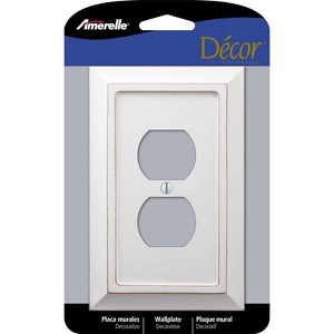 Amerelle Savannah White 1 gang Wood Duplex Wall Plate 1 pk - 1 of 1