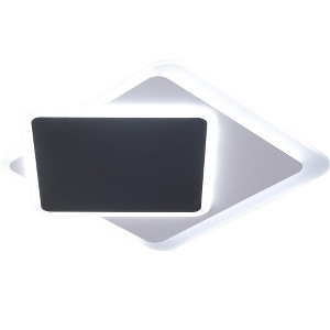 Modern LED Ceiling Light Fixture, Geometric Black and White Flush Mount Light for Bedroom Living Room - 1 of 4