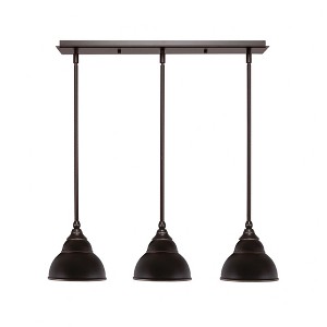 Toltec Lighting Any 3 - Light Chandelier in  Dark Granite with 7" Dark Granite Double Bubble Metal Shade Shade - 1 of 1